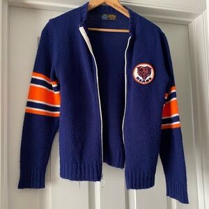 Vintage Chicago Bears Sweater Cardigan Putton Shop Sears Roebuck